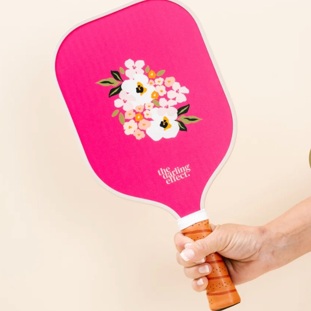 NEW WITH TAGS! THE DARLING EFFECT Pickleball Paddle Lively Flora Pink - Picture 5 of 11